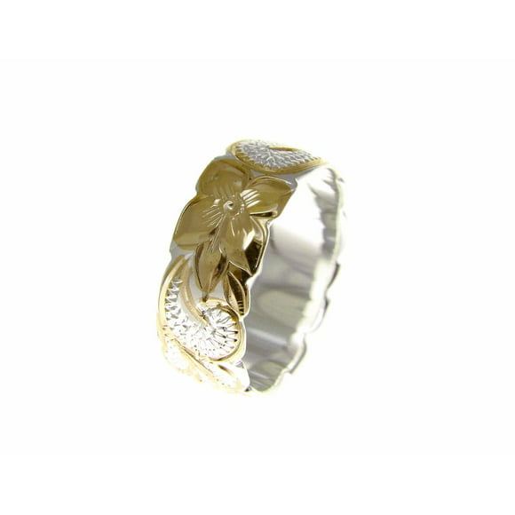 Arthur's Jewelry 925 Sterling Silver Personalized Custom Made 8mm Hawaiian Scroll Raised Letter Ring Band Size 2 to 15 